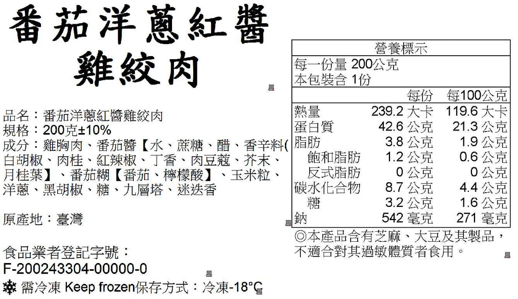 【200克】番茄胡椒洋蔥紅醬雞絞肉