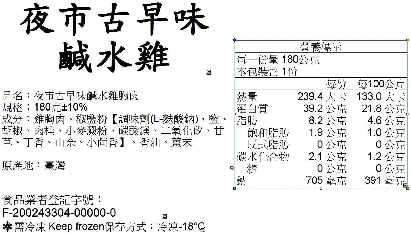 【180克】夜市古早鹹水雞胸